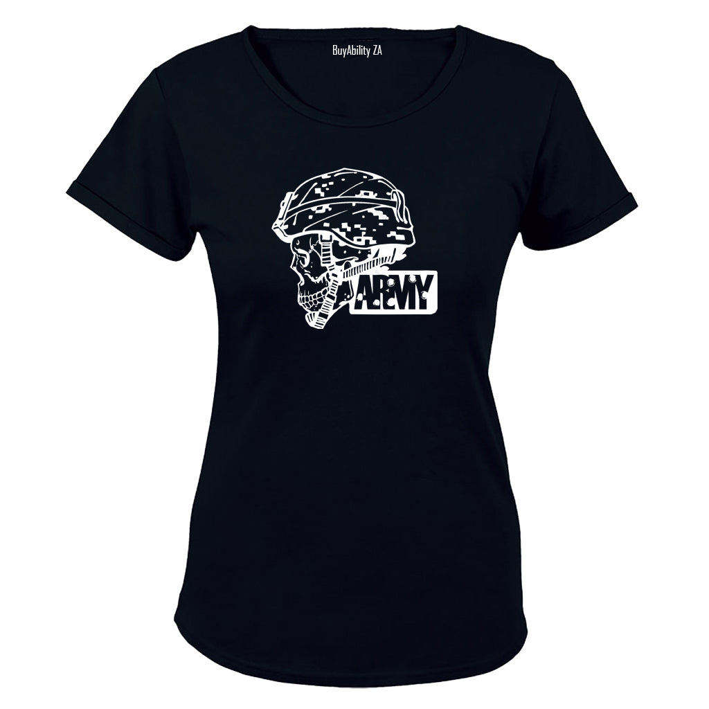 Army Military Skeleton Skull - Ladies - T-Shirt