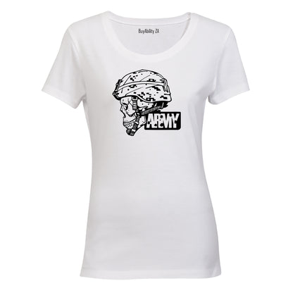 Army Military Skeleton Skull - Ladies - T-Shirt