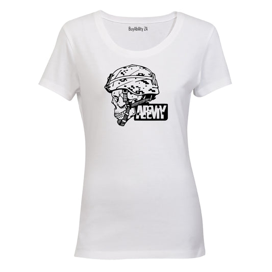 Army Military Skeleton Skull - Ladies - T-Shirt