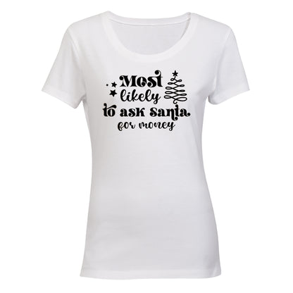 Ask Santa For Money - Christmas - Ladies - T-Shirt - BuyAbility South Africa