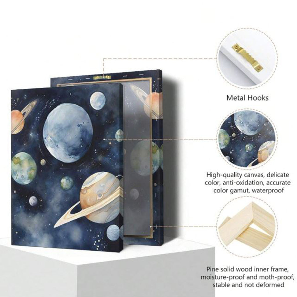Framed Galaxy Astronaut Canvas Wall Art Set - BuyAbility
