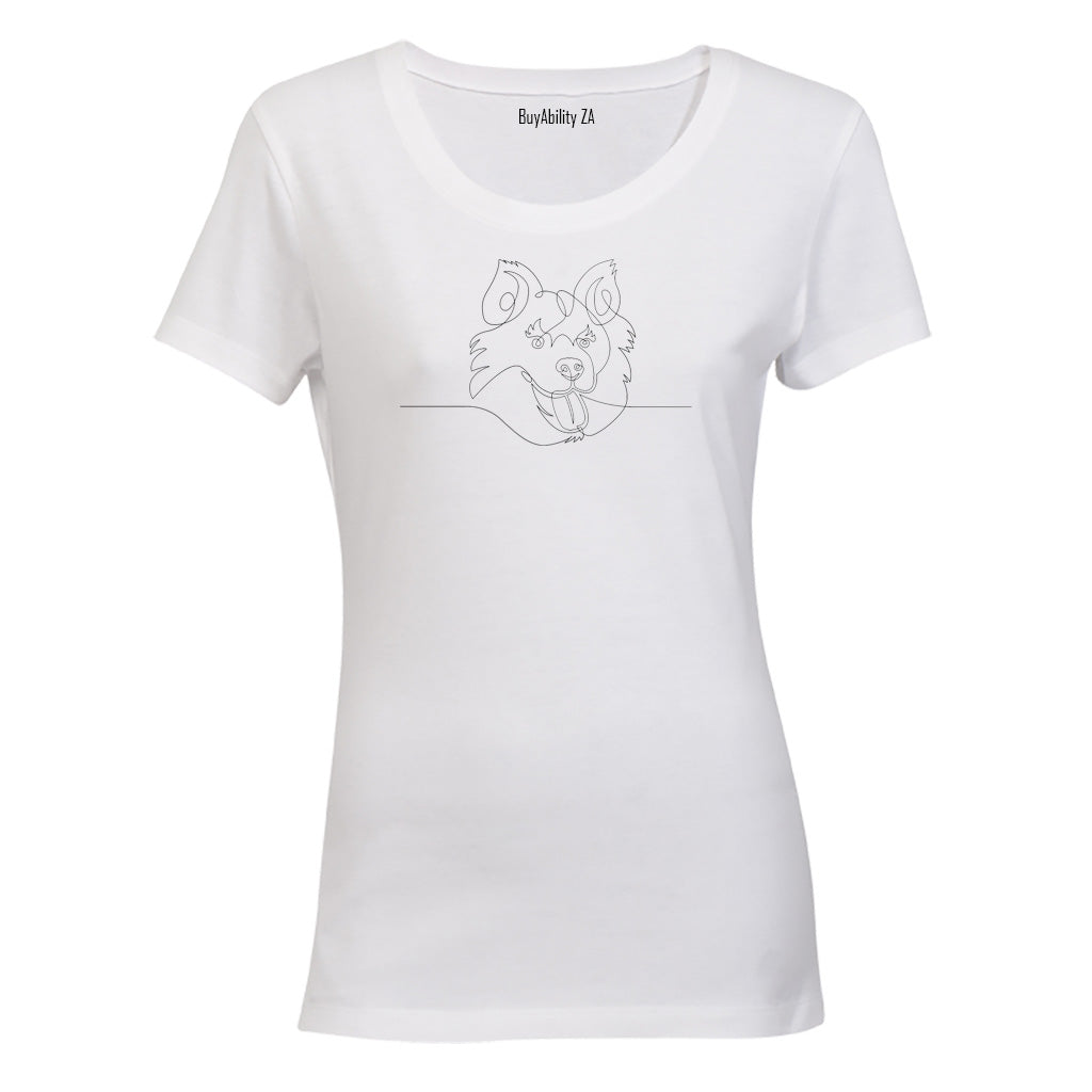 Australian Shepherd Illustration - Ladies - T-Shirt