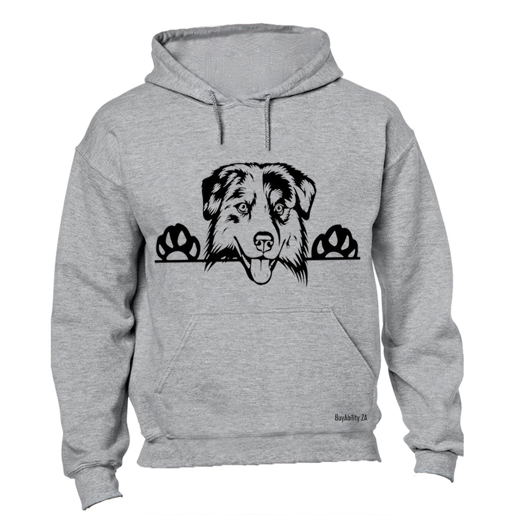Australian Shepherd Peeking Dog - Hoodie