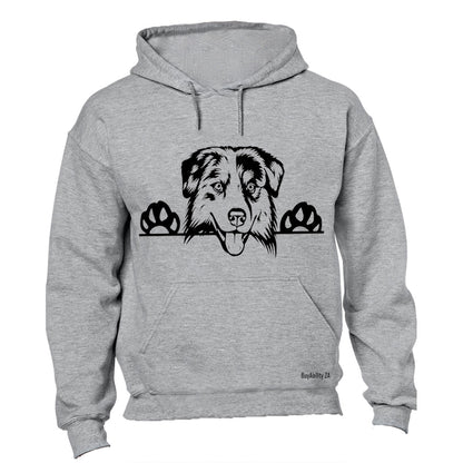 Australian Shepherd Peeking Dog - Hoodie