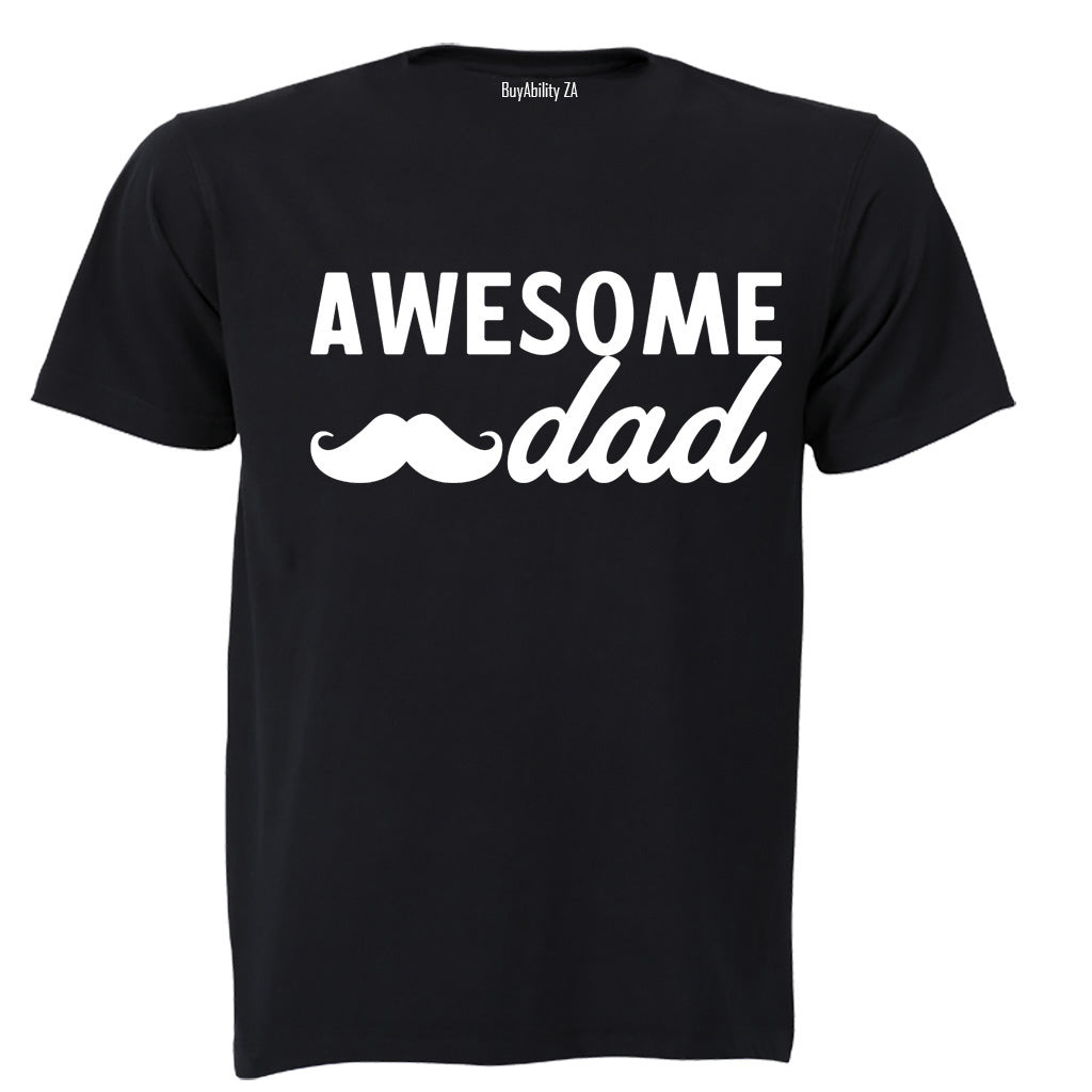 Awesome Dad - Mustache - Adults - T-Shirt