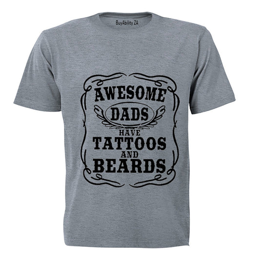 Awesome Dads have Tattoos & Beards! - Kids T-Shirt