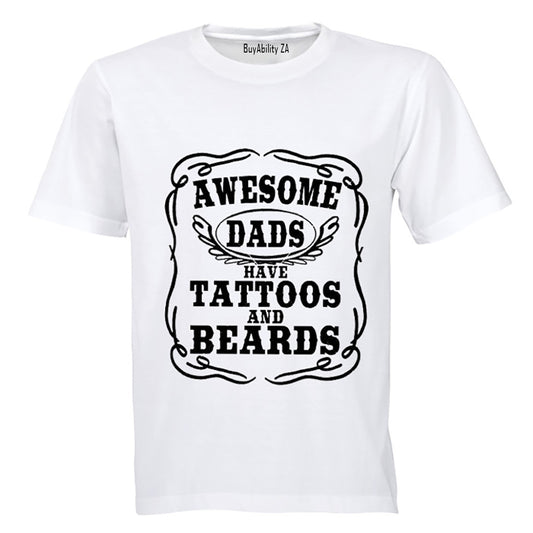 Awesome Dads have Tattoos & Beards! - Kids T-Shirt