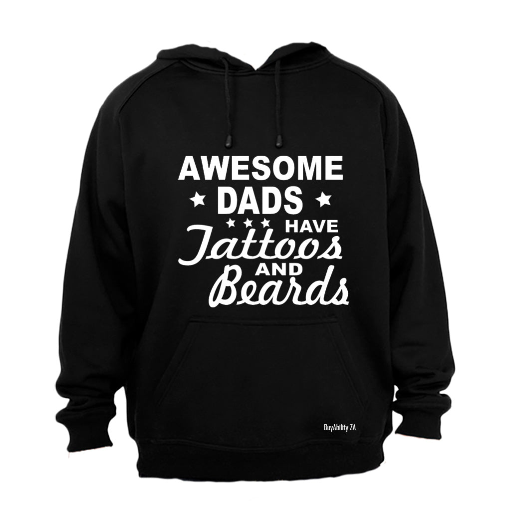 Awesome Dads have Tattoos & Beards - Stars - Hoodie
