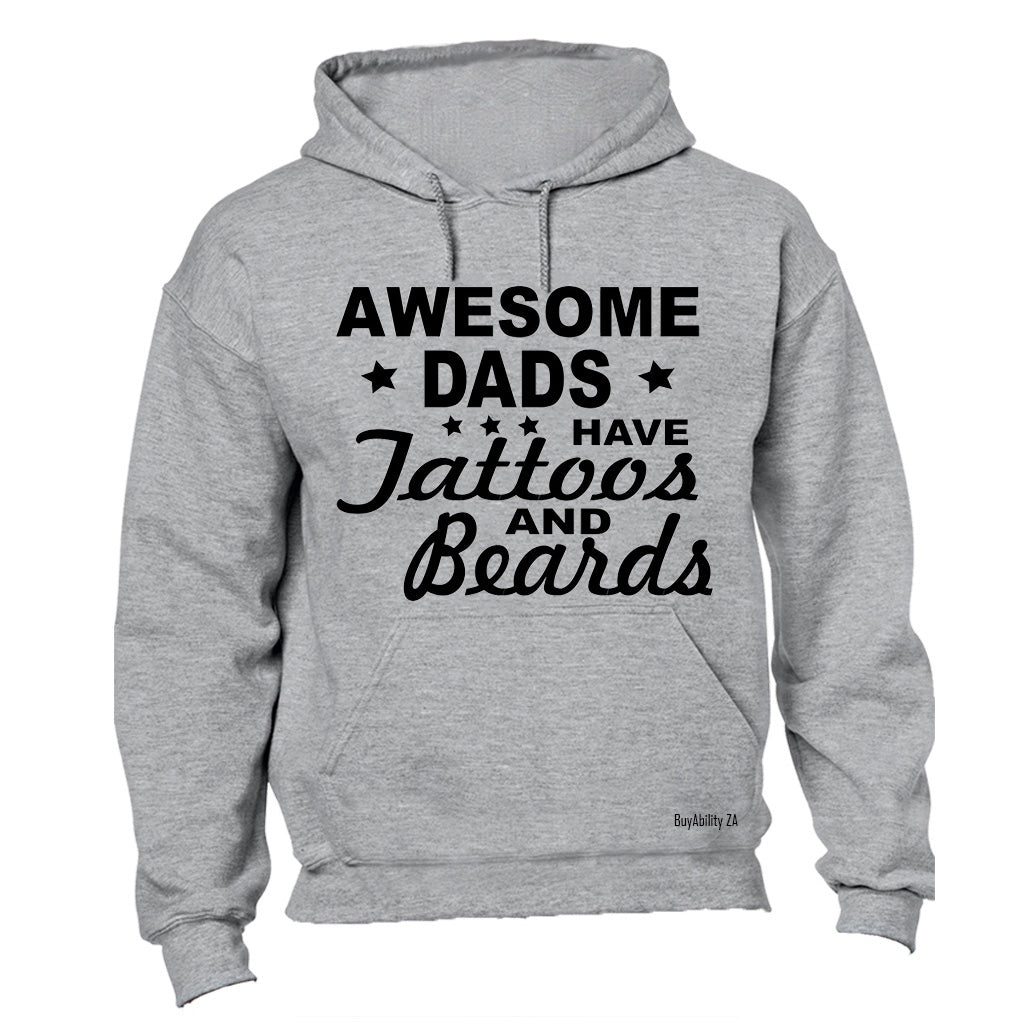 Awesome Dads have Tattoos & Beards - Stars - Hoodie