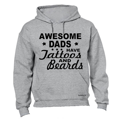 Awesome Dads have Tattoos & Beards - Stars - Hoodie