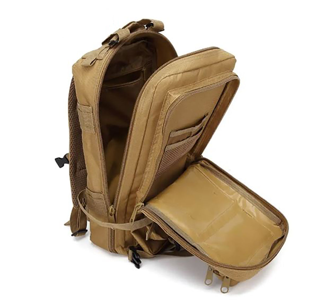 Multi-Compartment Tactical Backpack - 25L - Khaki