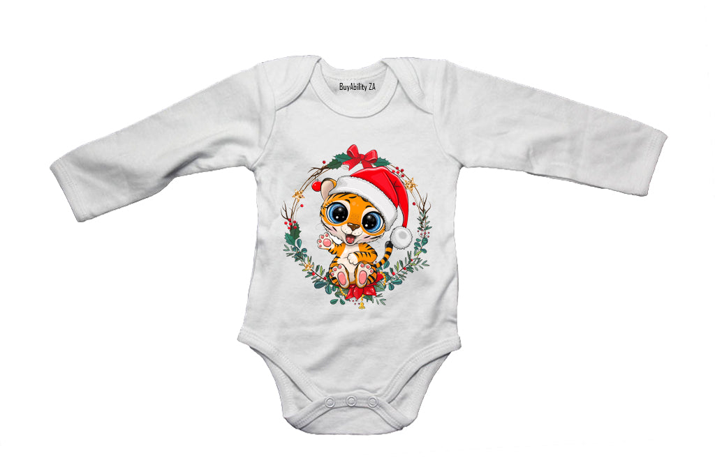 Baby Christmas Tiger - Baby Grow