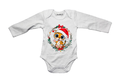 Baby Christmas Tiger - Baby Grow