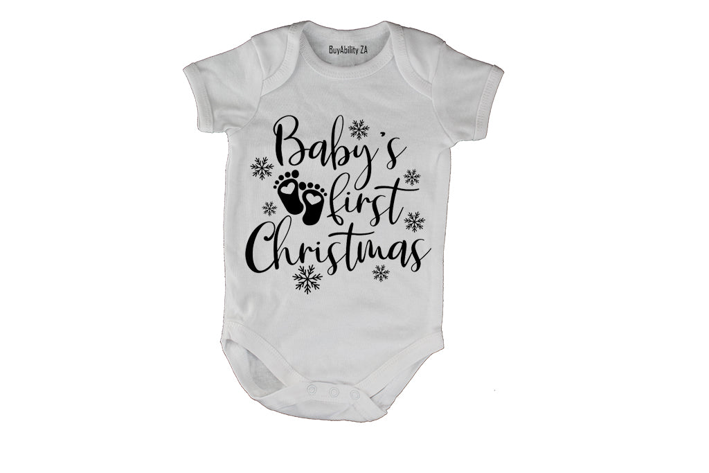 Baby's First Christmas - Feet - Baby Grow