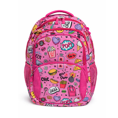 Funky Pink Pop Print - Kids Backpack & Pencil Case Set
