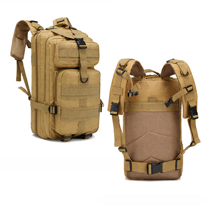 Multi-Compartment Tactical Backpack - 25L - Khaki