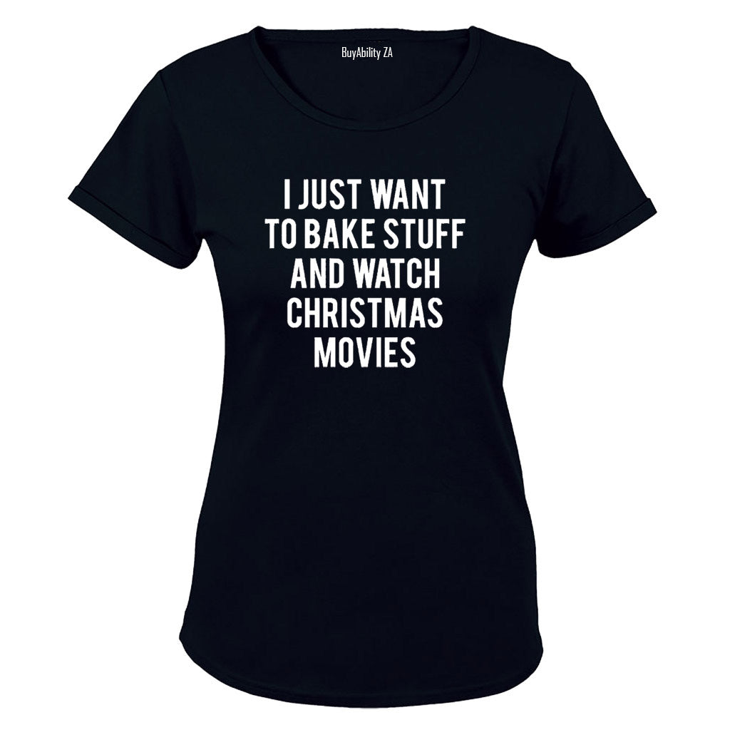 Bake Stuff & Christmas Movies - Ladies - T-Shirt
