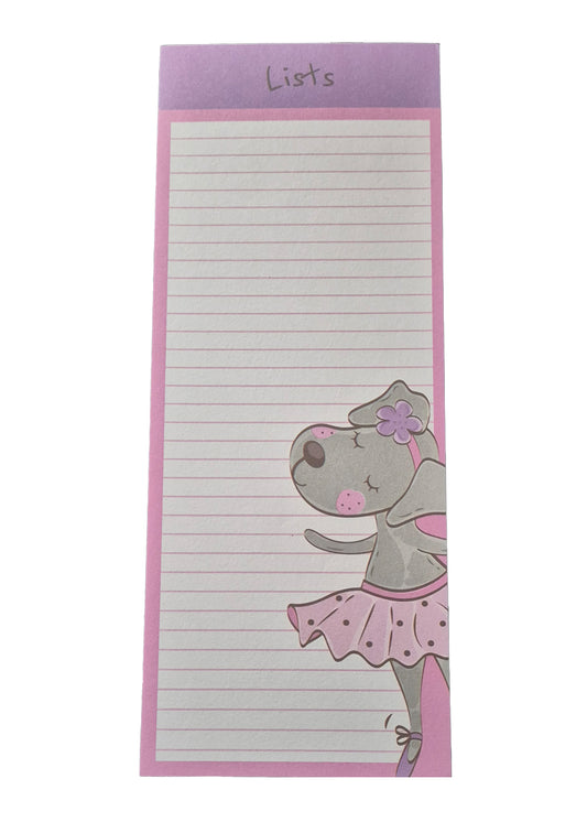 Ballet Dancing Dog - Magnetic Novelty Shopping List Pad - BuyAbility