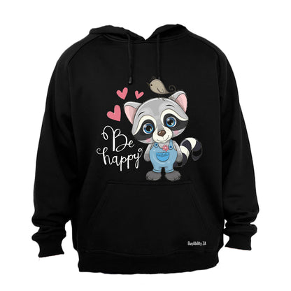 Be Happy Raccoon - Hoodie - BuyAbility