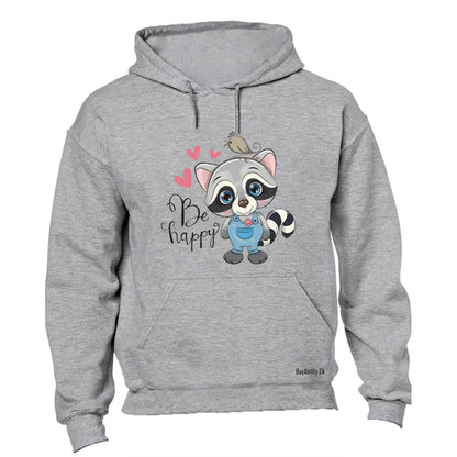 Be Happy Raccoon - Hoodie - BuyAbility
