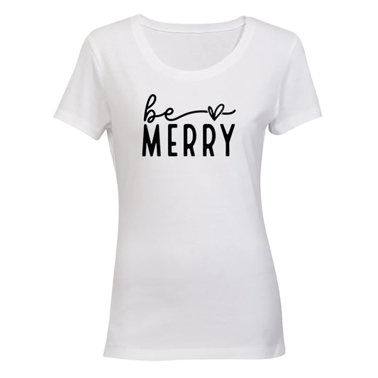 Be Merry - Christmas Heart - Ladies - T-Shirt - BuyAbility South Africa