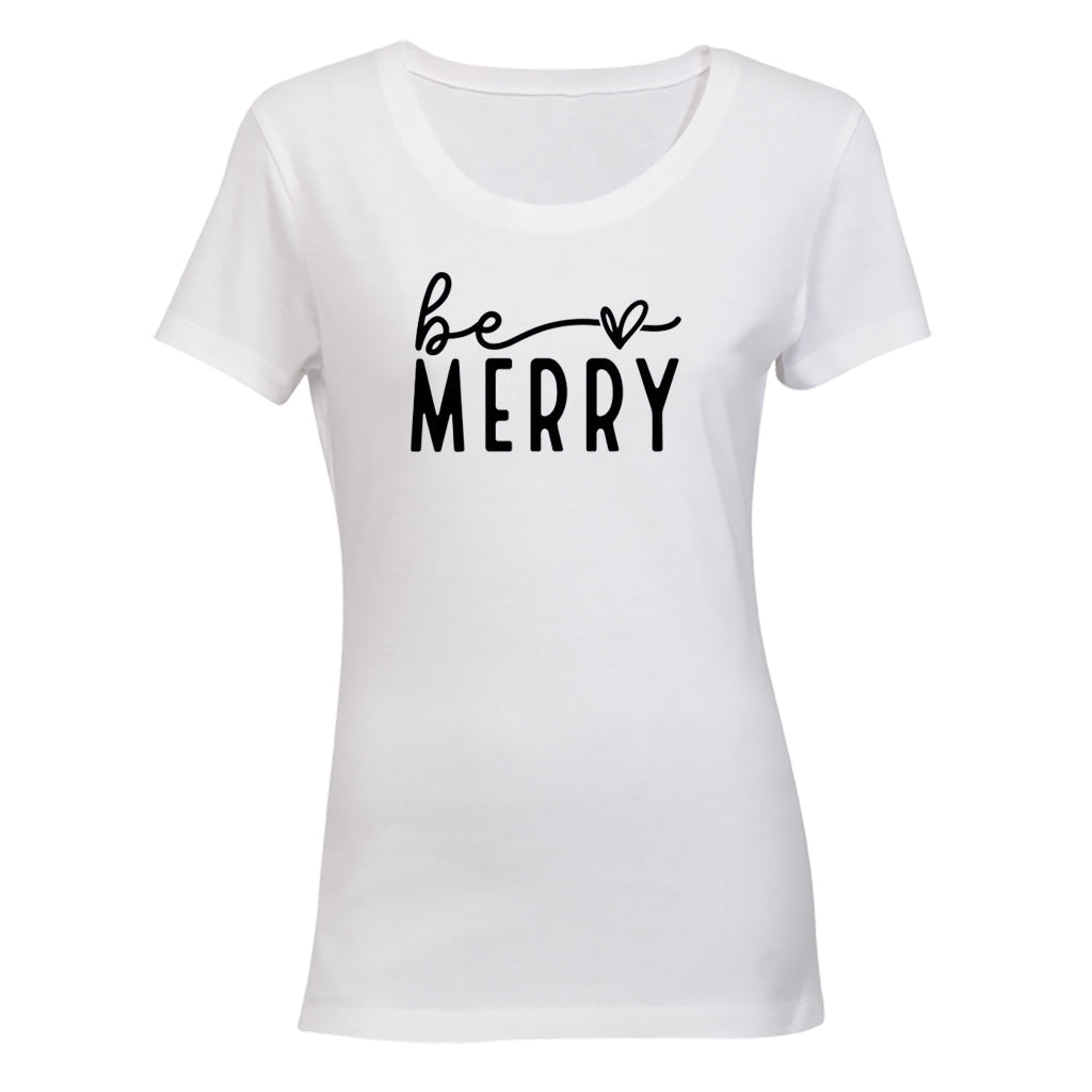 Be Merry - Christmas Heart - Ladies - T-Shirt - BuyAbility South Africa