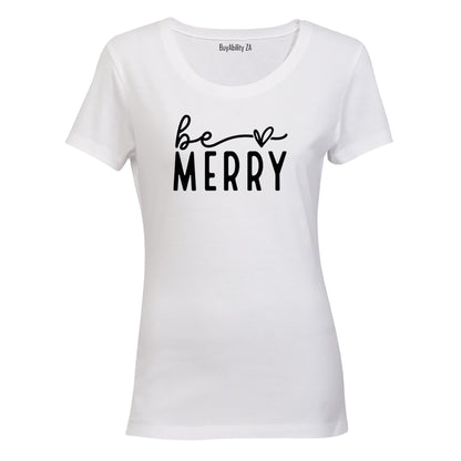Be Merry - Christmas Heart - Ladies - T-Shirt