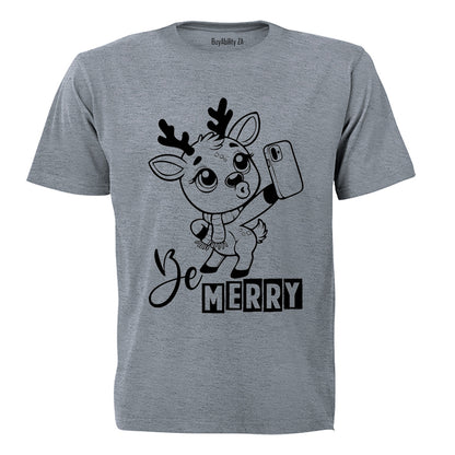 Be Merry - Christmas Reindeer - Kids T-Shirt - BuyAbility South Africa