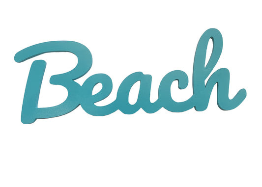 Beach - Turquoise Wooden Sign - BuyAbility