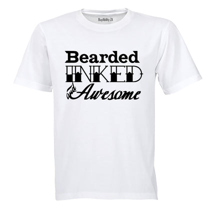 Bearded. Inked & Awesome - Adults - T-Shirt - BuyAbility