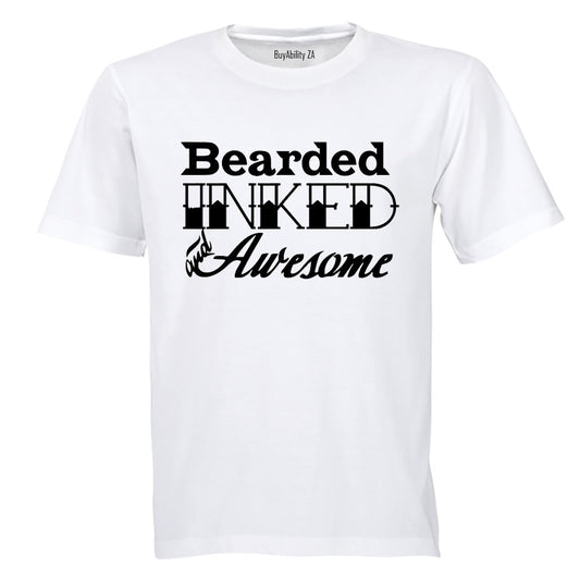 Bearded. Inked & Awesome - Adults - T-Shirt - BuyAbility
