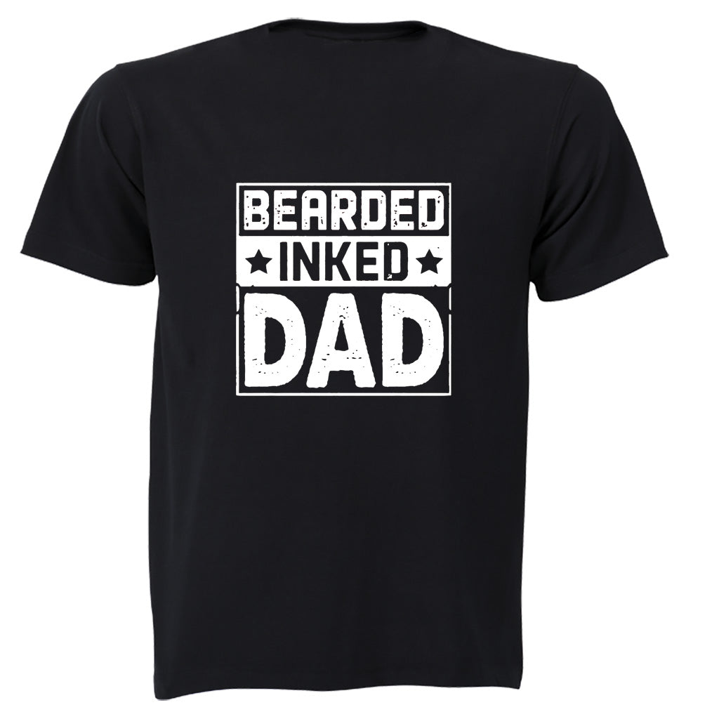 Bearded. Inked. DAD - Square - Adults - T-Shirt - BuyAbility South Africa