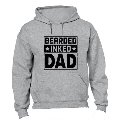 Bearded. Inked. DAD - Square - Hoodie - BuyAbility South Africa
