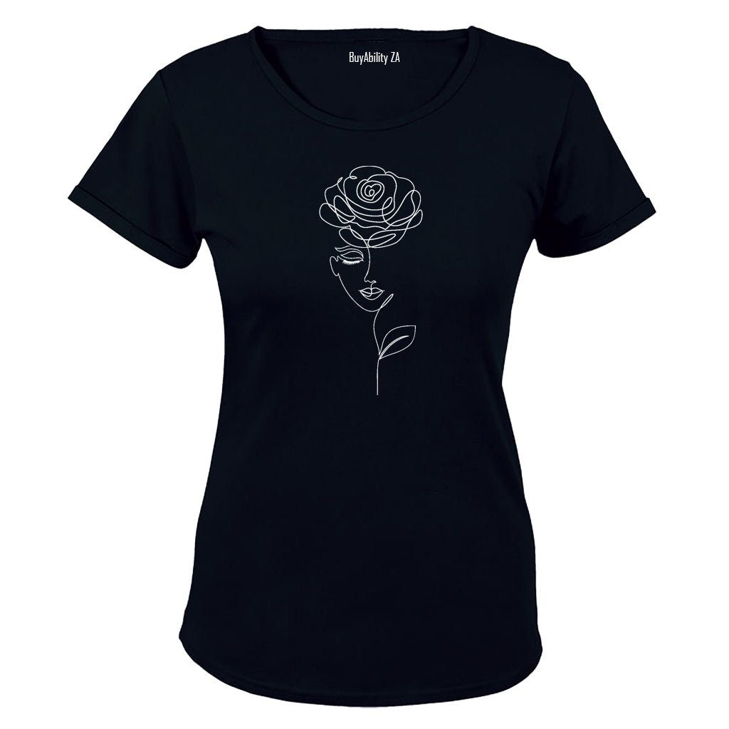 Beauty Rose Illustration - Ladies - T-Shirt - BuyAbility South Africa
