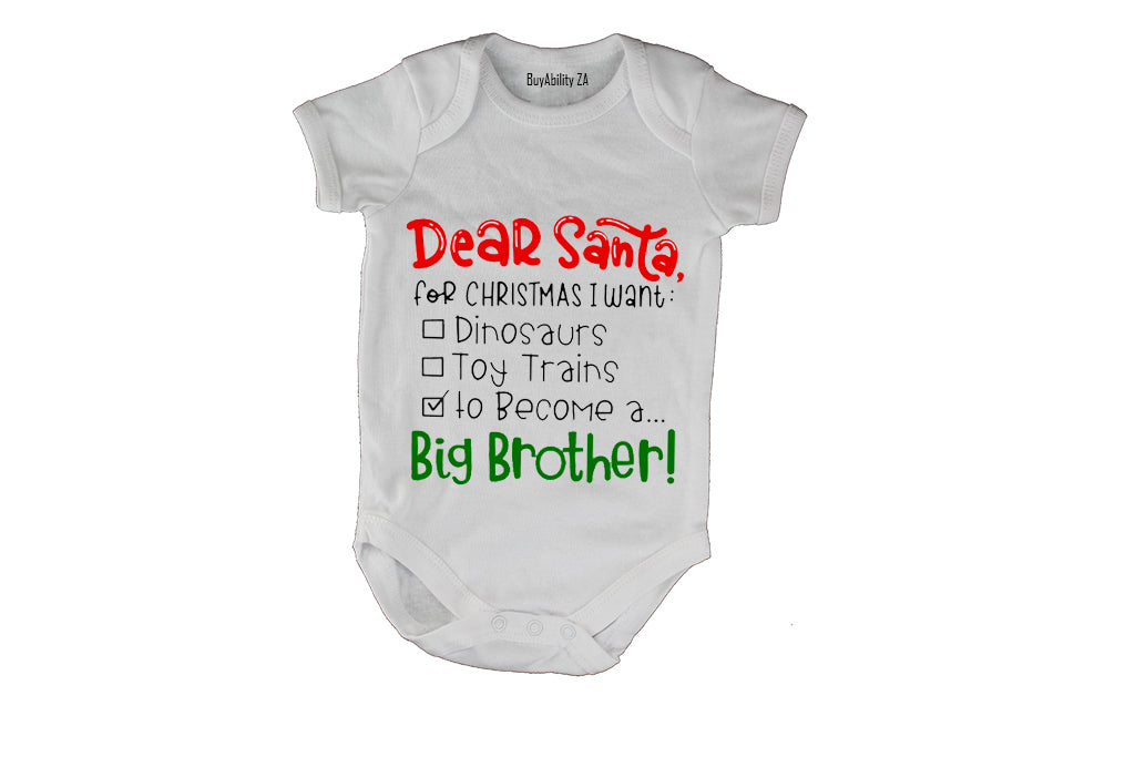Become A Big Brother - Christmas - Baby Grow