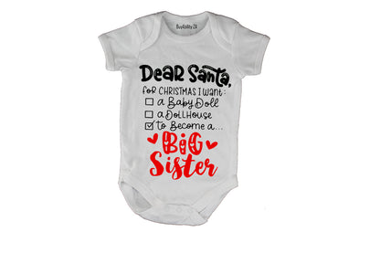 Become A Big Sister - Christmas - Baby Grow