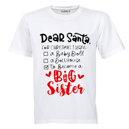 Become A Big Sister - Christmas - Kids T-Shirt