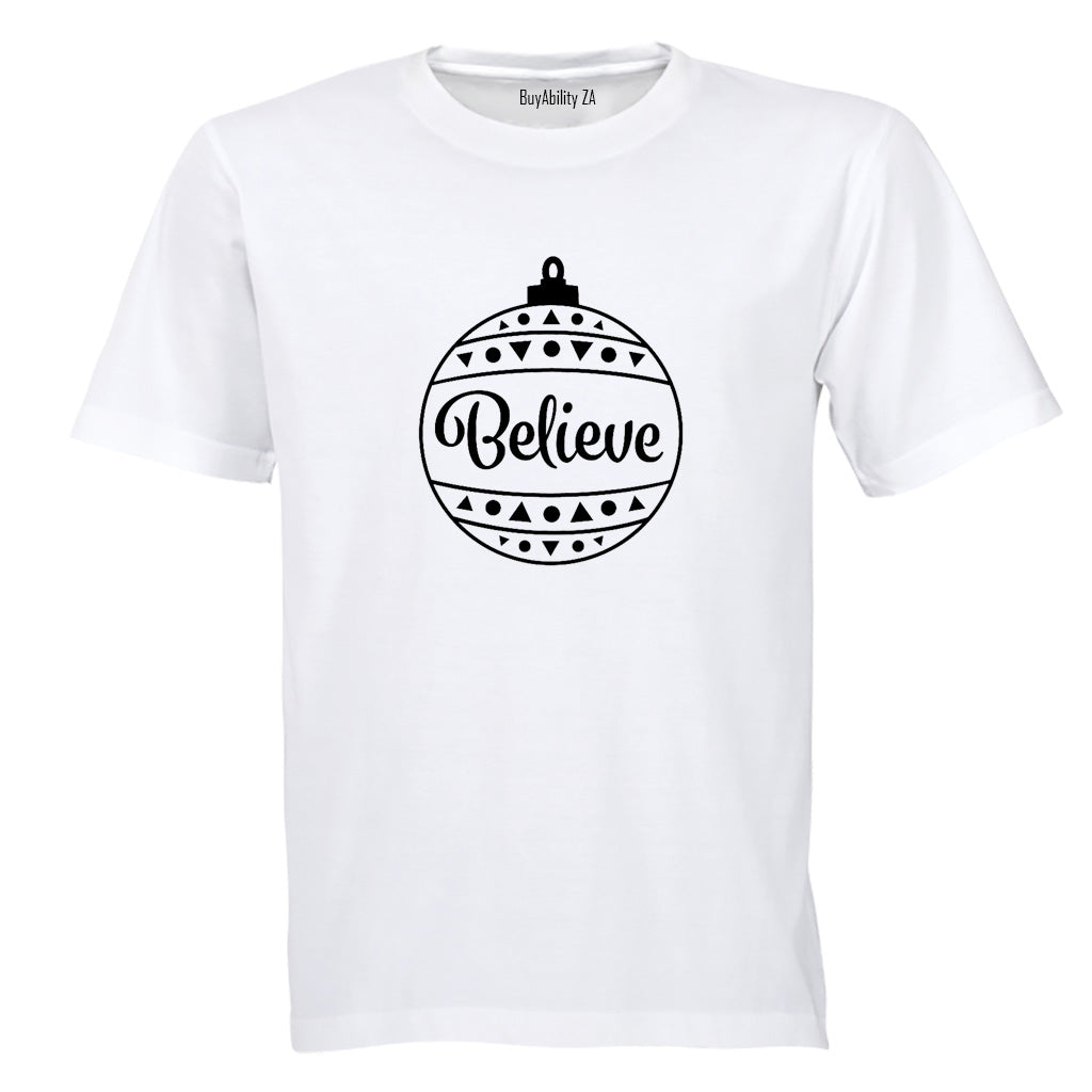 Believe - Christmas Bauble - Adults - T-Shirt