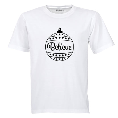Believe - Christmas Bauble - Adults - T-Shirt