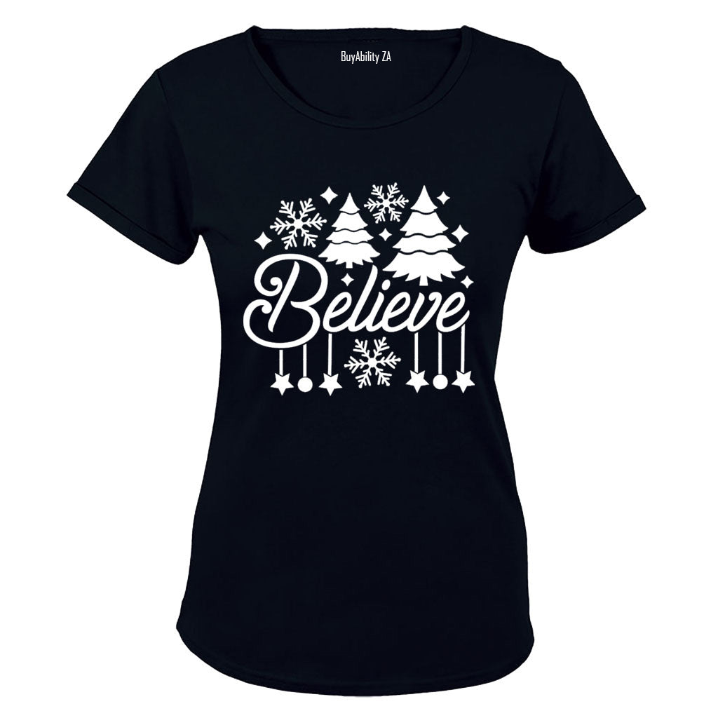 Believe - Christmas Decor - Ladies - T-Shirt