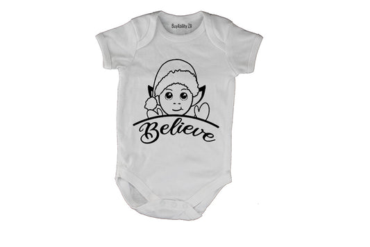 Believe - Christmas Elf - Baby Grow