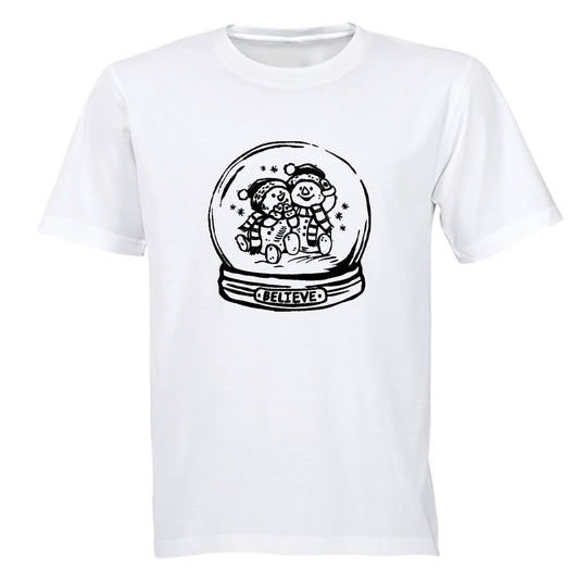 Believe - Christmas Snowman Globe - Kids T-Shirt - BuyAbility South Africa