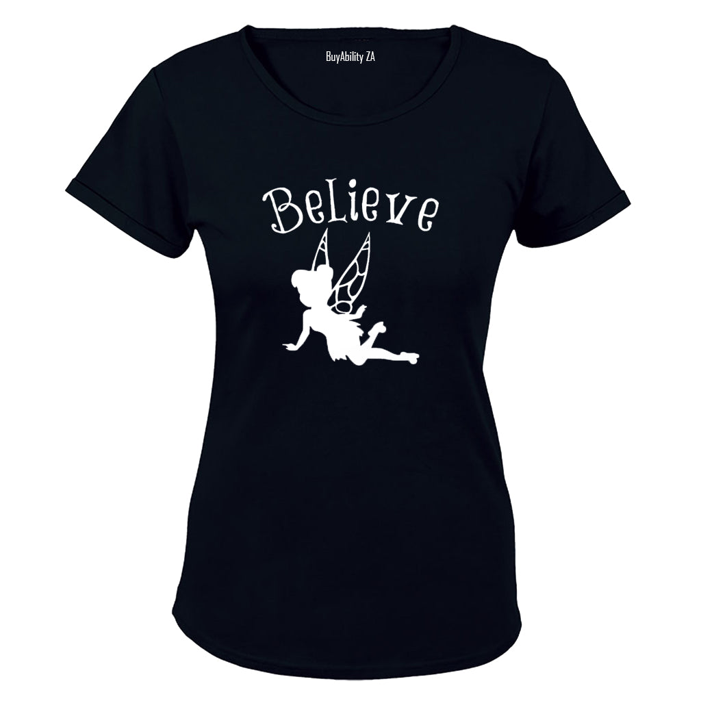 Believe - Fairy - Ladies - T-Shirt - BuyAbility