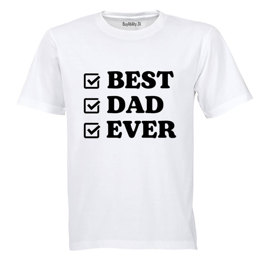 Best Dad Ever - Checked - Adults - T-Shirt