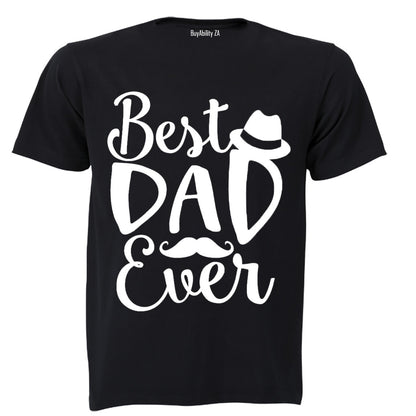 Best Dad Ever - Hat + Mustache - Adults - T-Shirt - BuyAbility