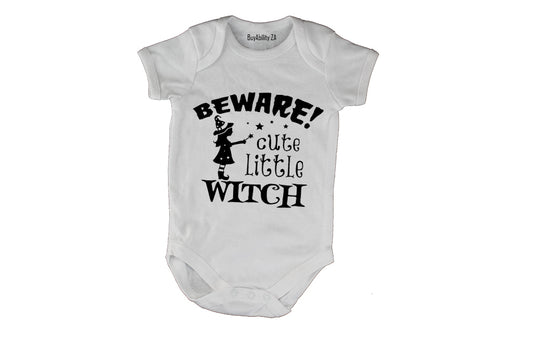 Beware, Cute Little Witch - Halloween - Baby Grow