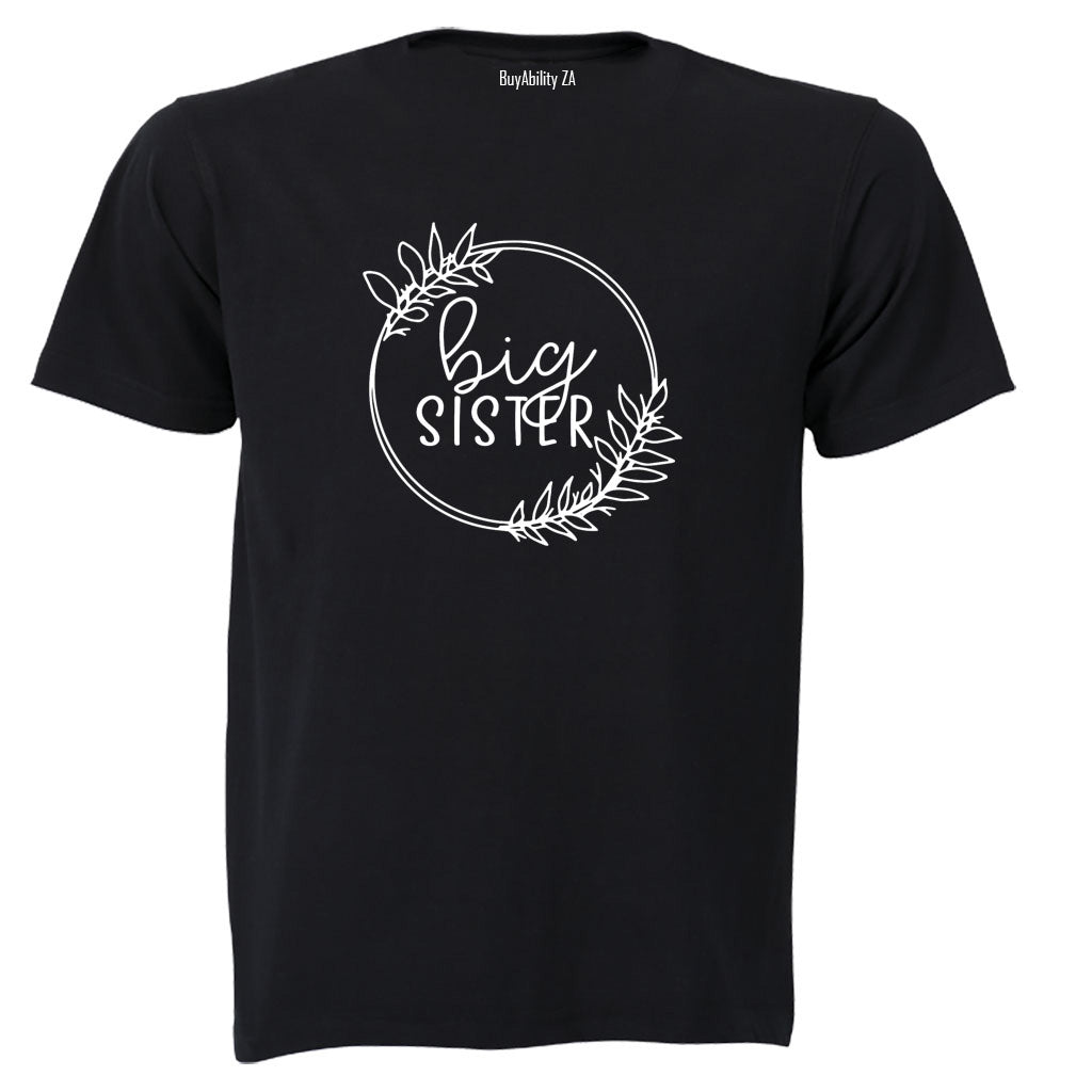 Big Sister - Circular Wreath - Kids T-Shirt