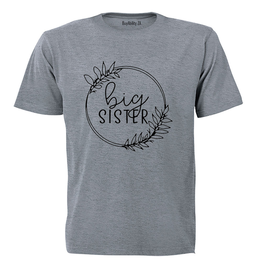 Big Sister - Circular Wreath - Kids T-Shirt