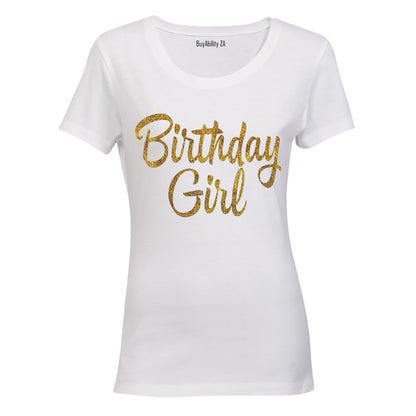 Birthday Girl - Glitter Gold - Ladies - T-Shirt