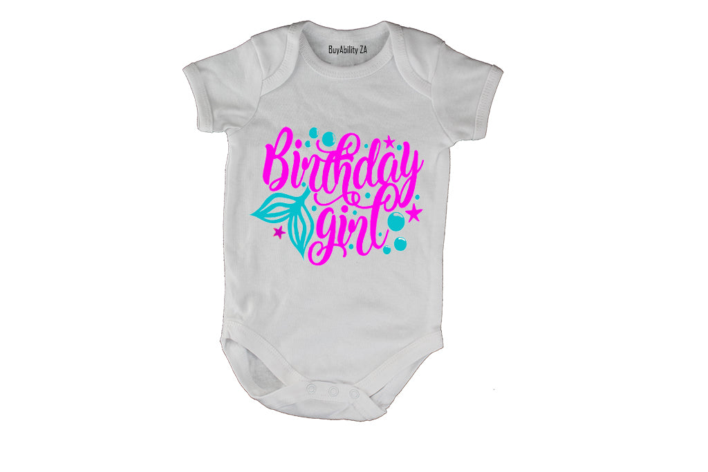 Mermaid Birthday Girl - Baby Grow